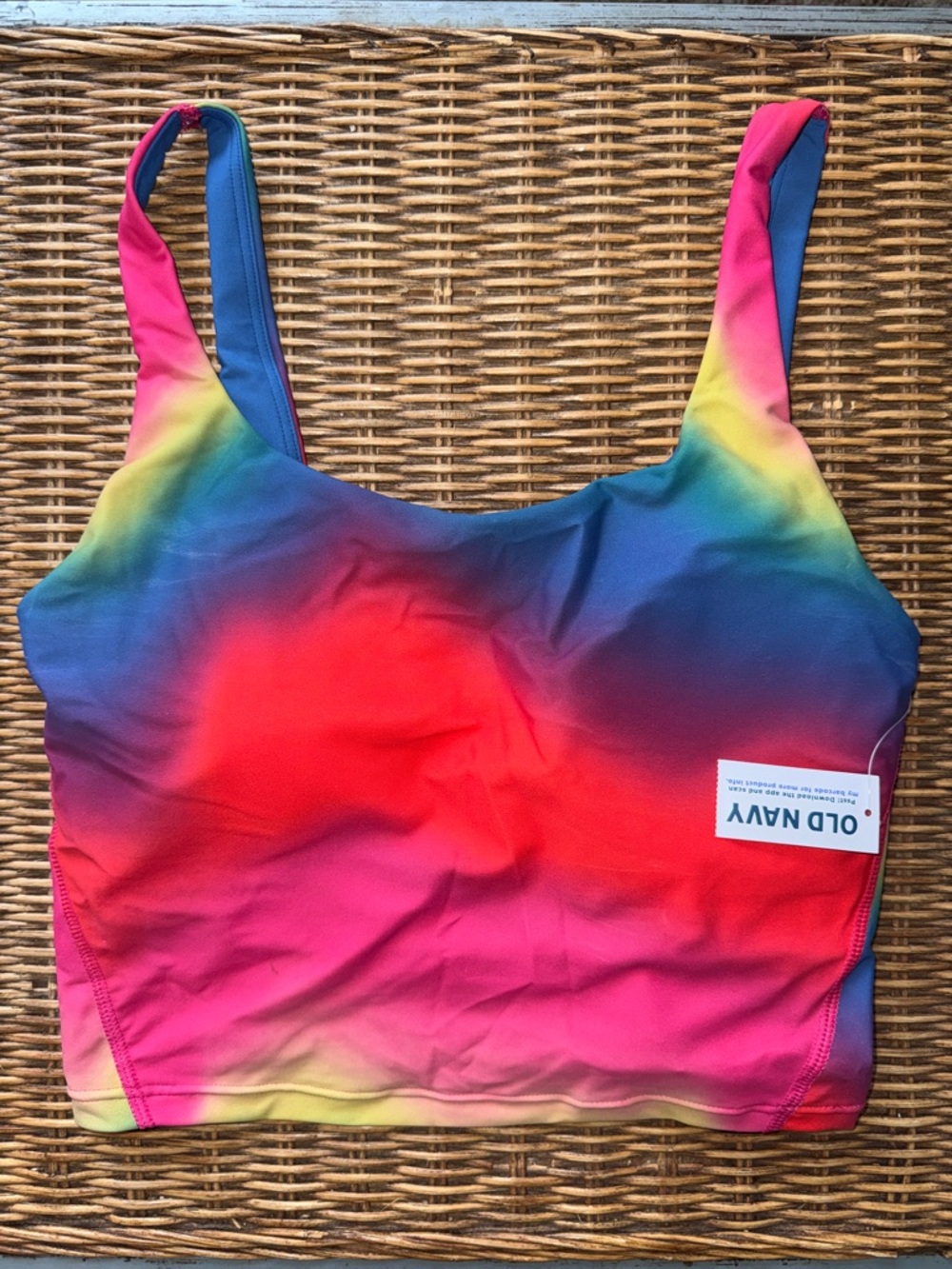 Old Navy Multicolor Rainbow Workout Top NWT